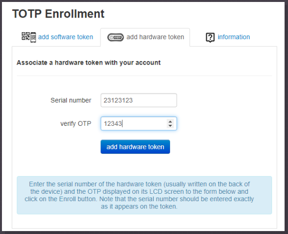 TOTPRadius - TOTP Self-service enrollment methods